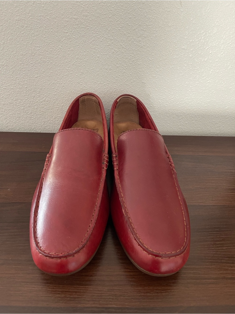 Born Red Leather Slip-On Dress Shoes Loafers Men’s 10